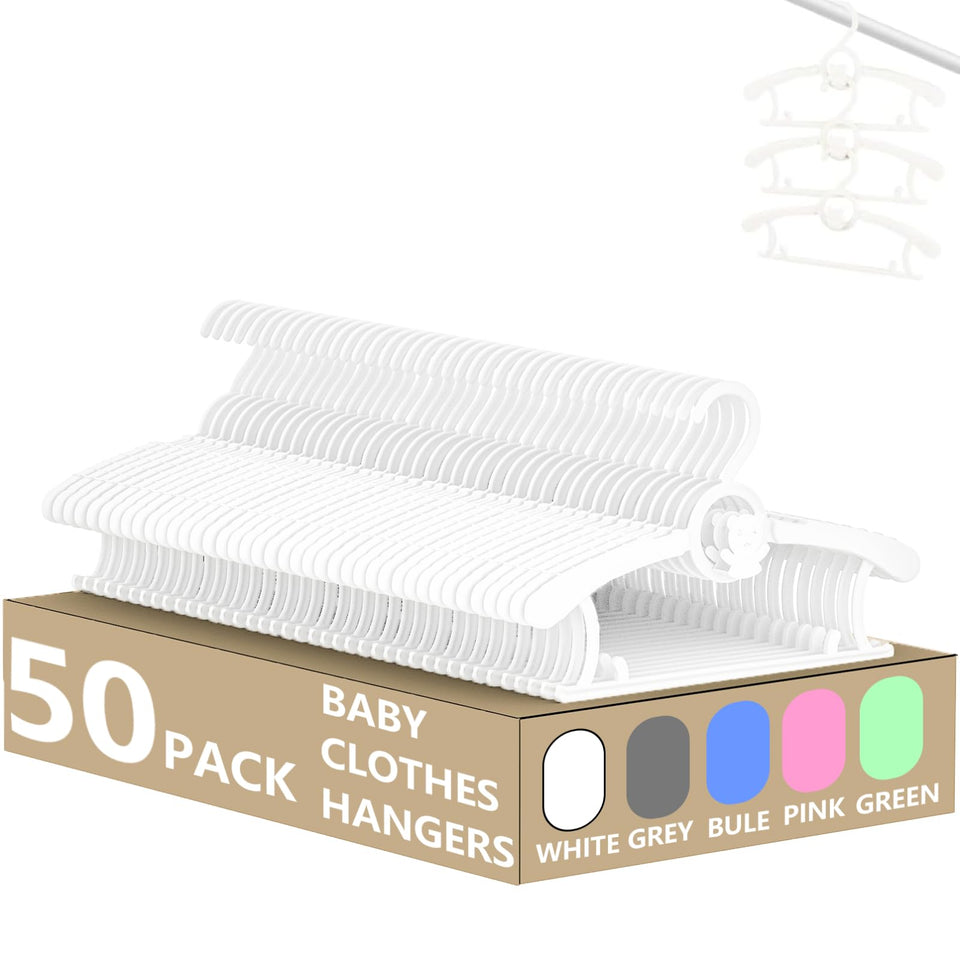 HGYZE baby hangers with bear-hook closeup for organized, space-saving nursery closets.