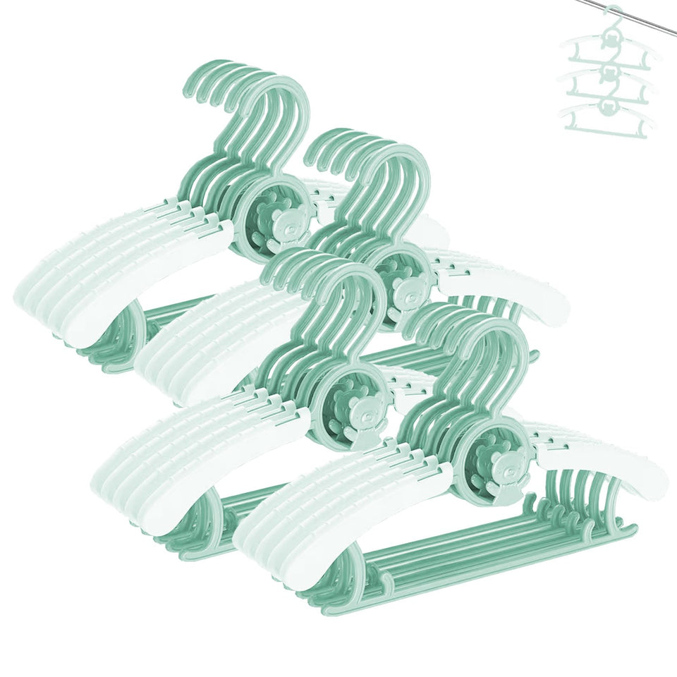 HGYZE ultra-thin baby closet hanger in green keeps nursery tidy