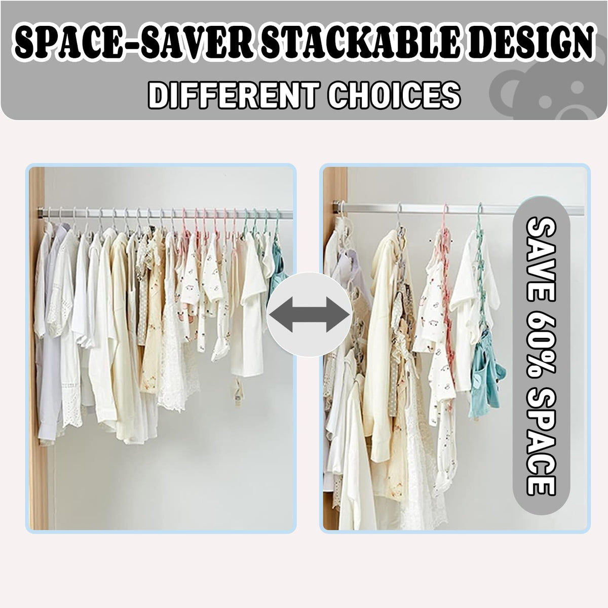 HGYZE grey baby hangers that blend with nursery decor and save space