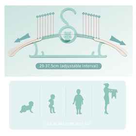 HGYZE infant hanger extended from 11 to 14 inches for growing wardrobes