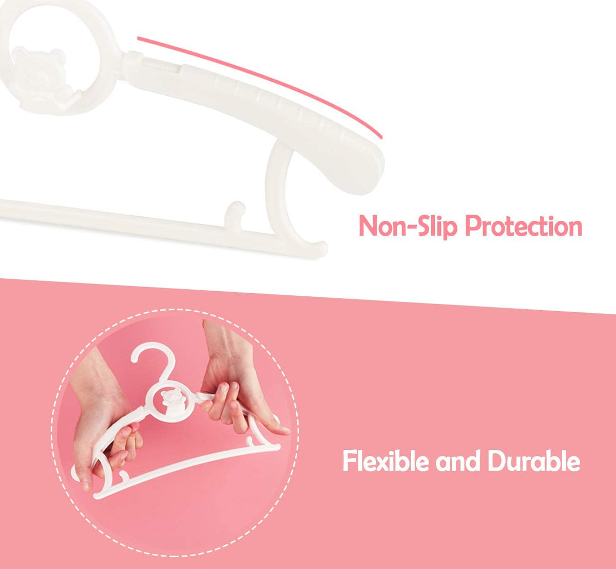 Non-slip edge prevents slips and creases on trousers and skirts