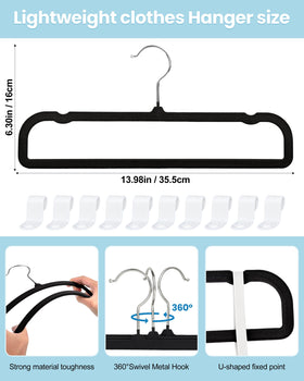 HGYZE velvet pants hanger with 360-degree swivel hook for easy access.