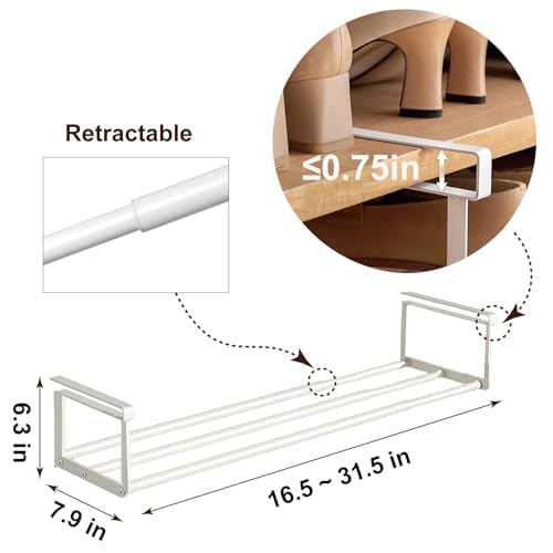 HGZBS expandable shoe rack adjustable length for tight spaces.