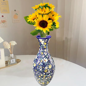 HHSME 3D Puzzle Vase close-up highlights sturdy plastic construction for lasting display.