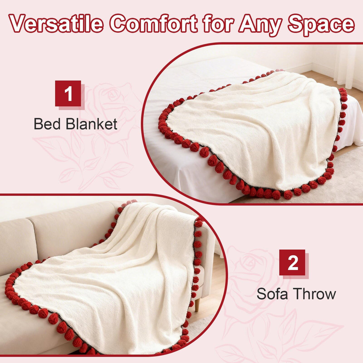 HHTTO finished flower bouquet blanket close-up highlights craftsmanship and luxury feel.