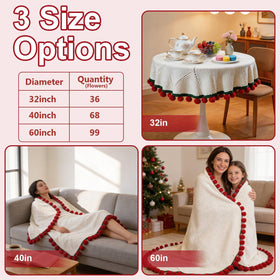 HHTTO rose-round blanket shows multiple sizes to fit beds sofas or laps.