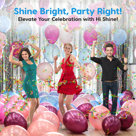 Latex balloon with HI-SHINE for a bright look.