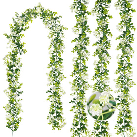HIAGROW 4-pack eucalyptus garland, 70-inch each, ideal for long table runners.