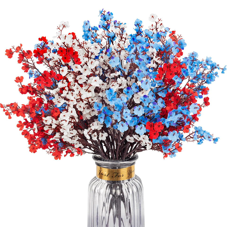 HIAGROW babys-breath 4th of July red-white-blue branch for vibrant patriotic decor