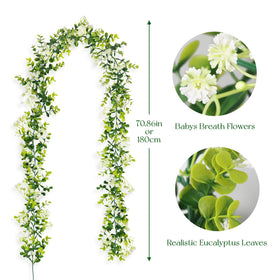 HIAGROW table decoration eucalyptus garland adds natural ambiance to dining.