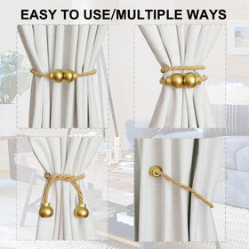 HIASTRA tiebacks in use on living room curtains