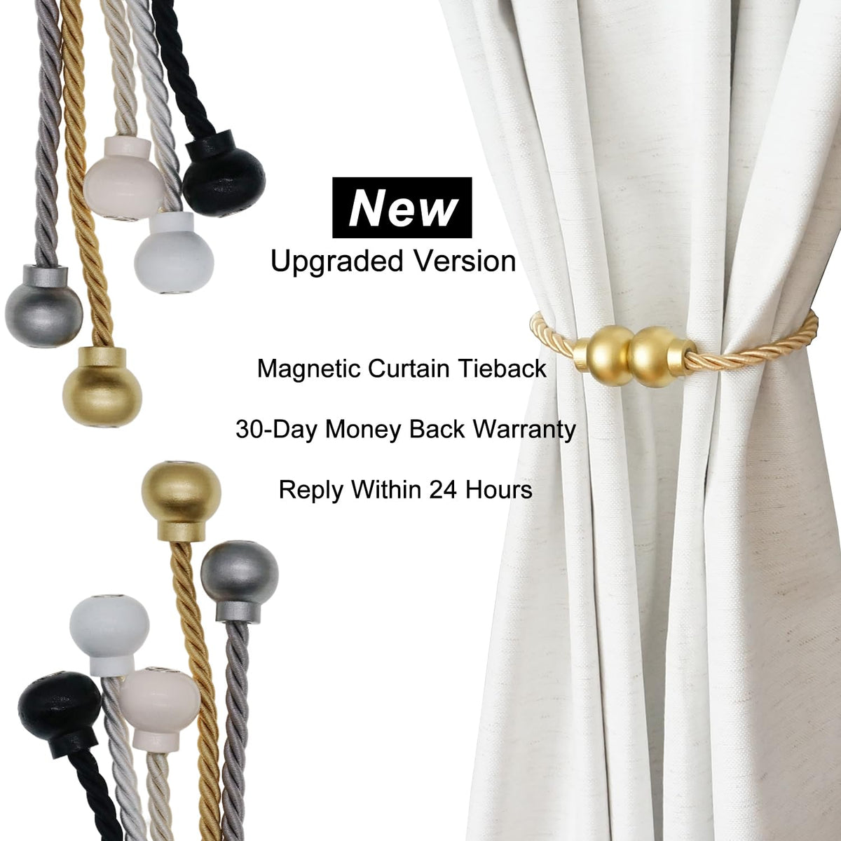 HIASTRA versatile curtain tiebacks fit various curtain styles