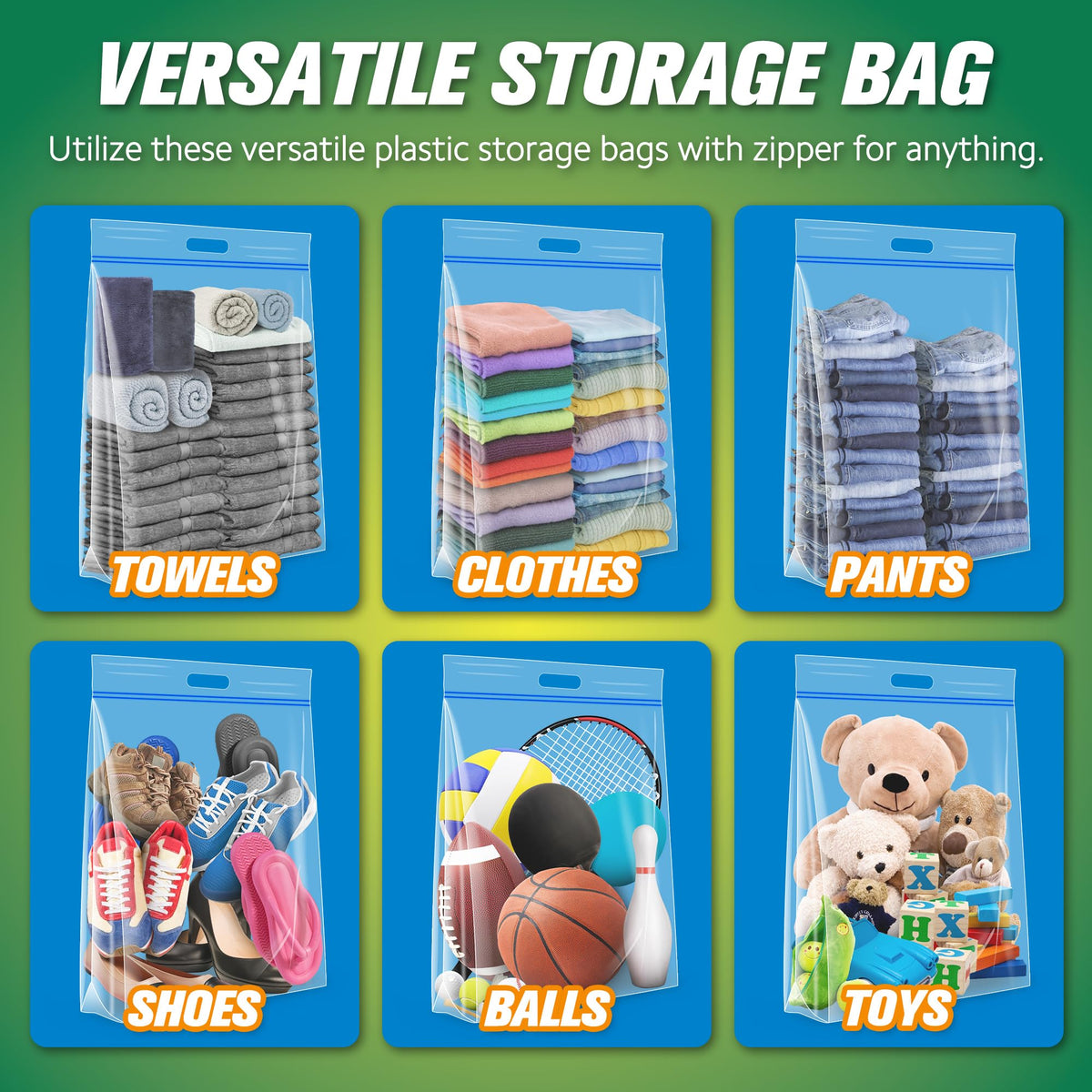 HIBAG jumbo bags store blankets and towels neatly, saving closet space