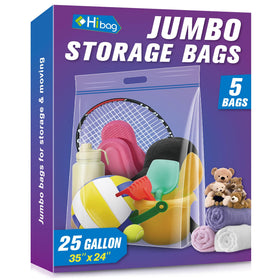 HIBAG 25-gallon bags with see-through design for quick item identification and easy access