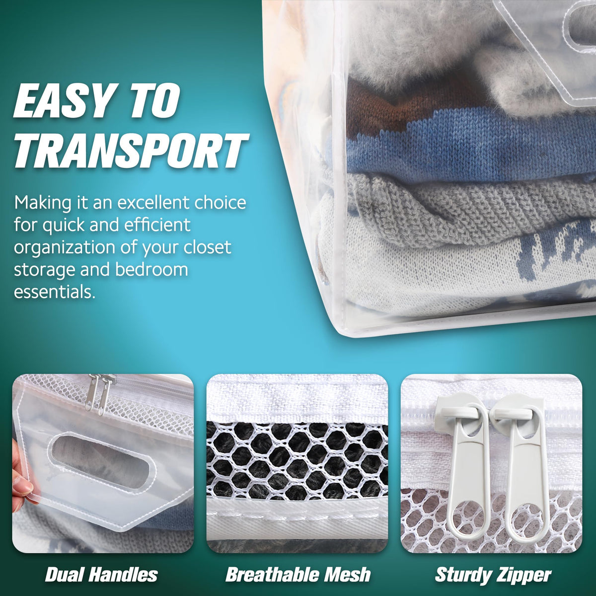 HIBAG 4-pack large storage bags for home closet organization.