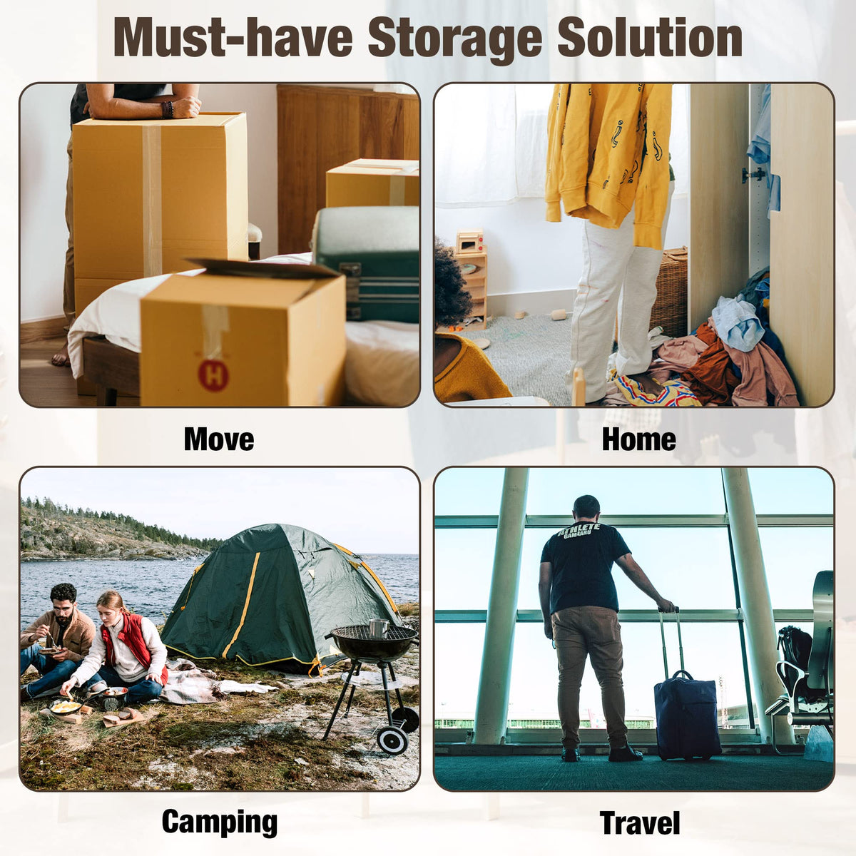HIBAG bags neatly stored in a closet to save space