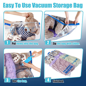 HIBAG bags organized in a closet setup for space saving and easy access.