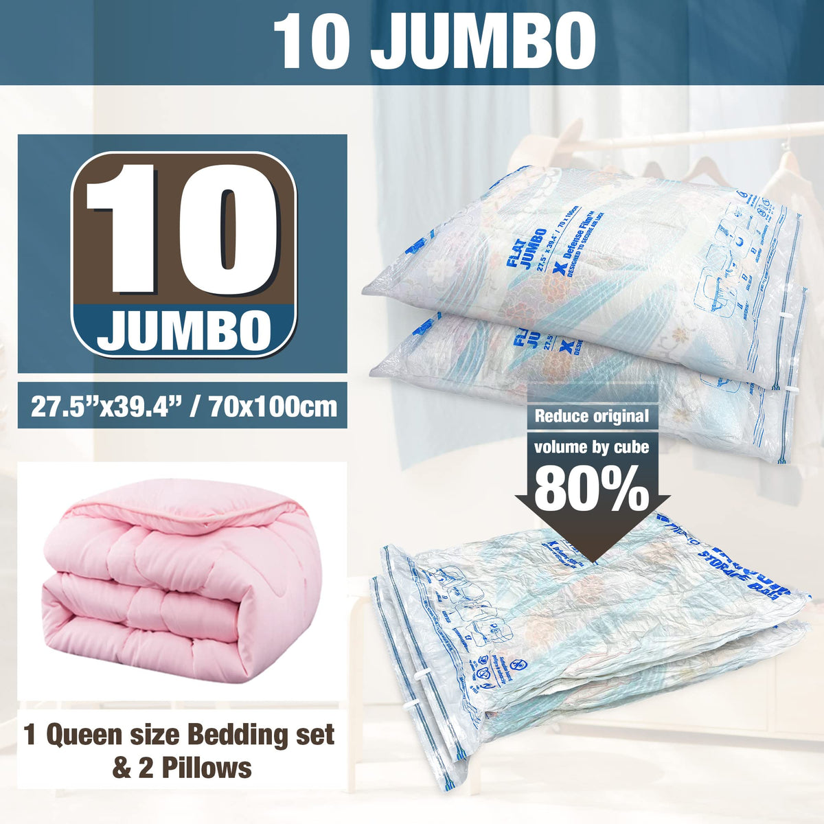 HIBAG bag with double zip seal and turbo valve for air removal