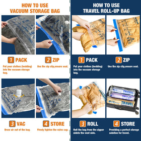 HIBAG high-powered pump quickly removes air in seconds.