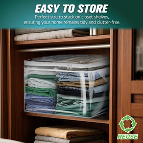 HIBAG reinforced handles with a two-way zipper make transporting stored items easier.