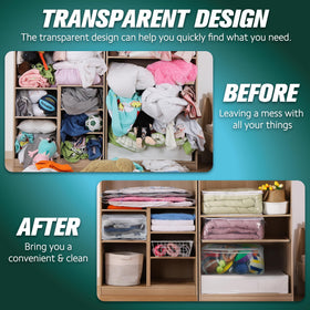 HIBAG semi-transparent design with breathable mesh helps keep stored garments ventilated.