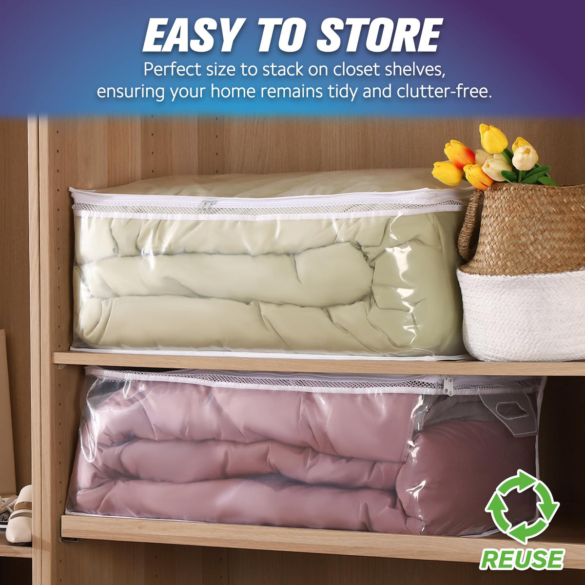 HIBAG transparent design with breathable zipper mesh for fresh storage
