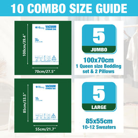 HIBAG vacuum bag with turbo valve for efficient air removal and compact bedding.