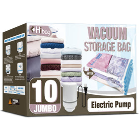 HIBAG vacuum bags with electric pump simplify setup and maximize space
