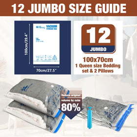 HIBAG vacuum storage bags with double zip seal for secure containment.