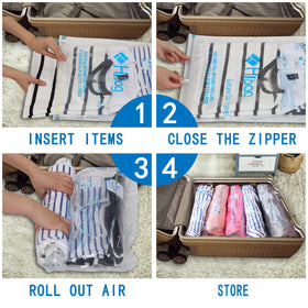 HIBAG bags come in multiple sizes for clothes and bedding.