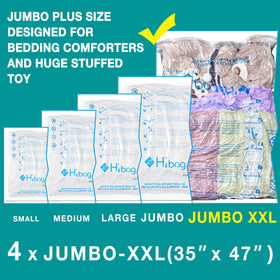 HIBAG XXL bag sealed with double zipper for secure long-term storage.