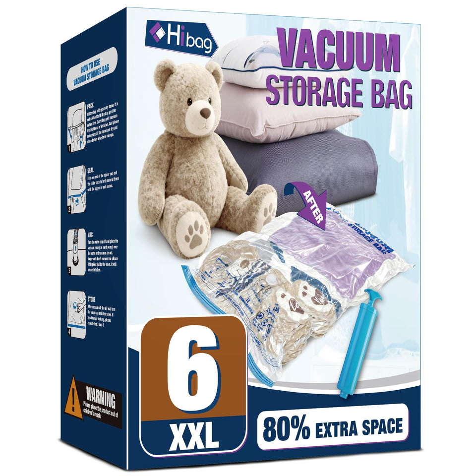 HIBAG XXL bedding storage bag with hand pump for airtight sealing