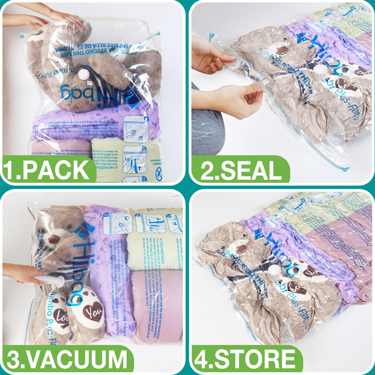 HIBAG XXL durable material close-up emphasizes thick, reusable construction.