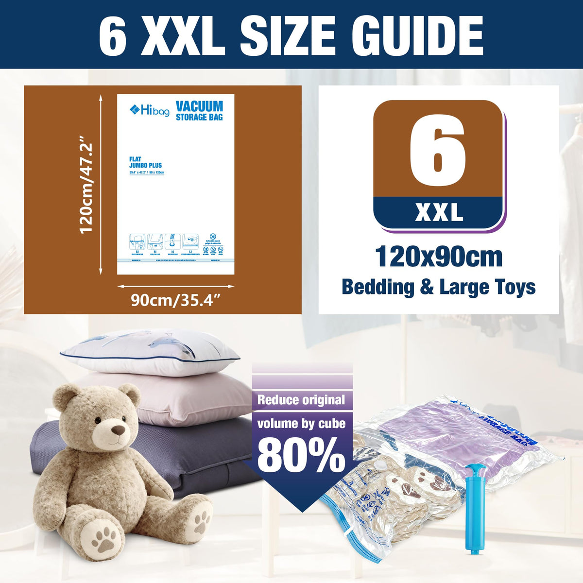 HIBAG vacuum bag with double-zipper seals for secure airtight closure