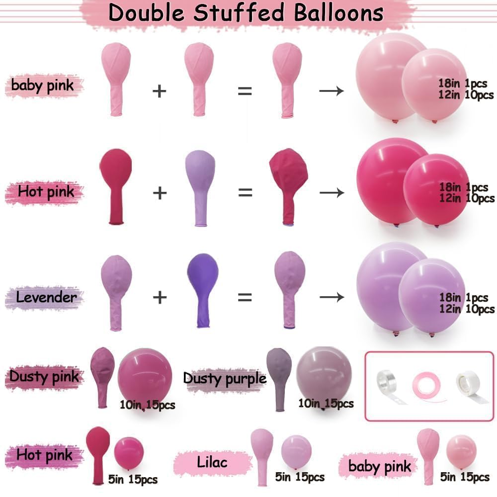 HIBAOpati hot pink balloons provide vibrant color accents for celebrations.