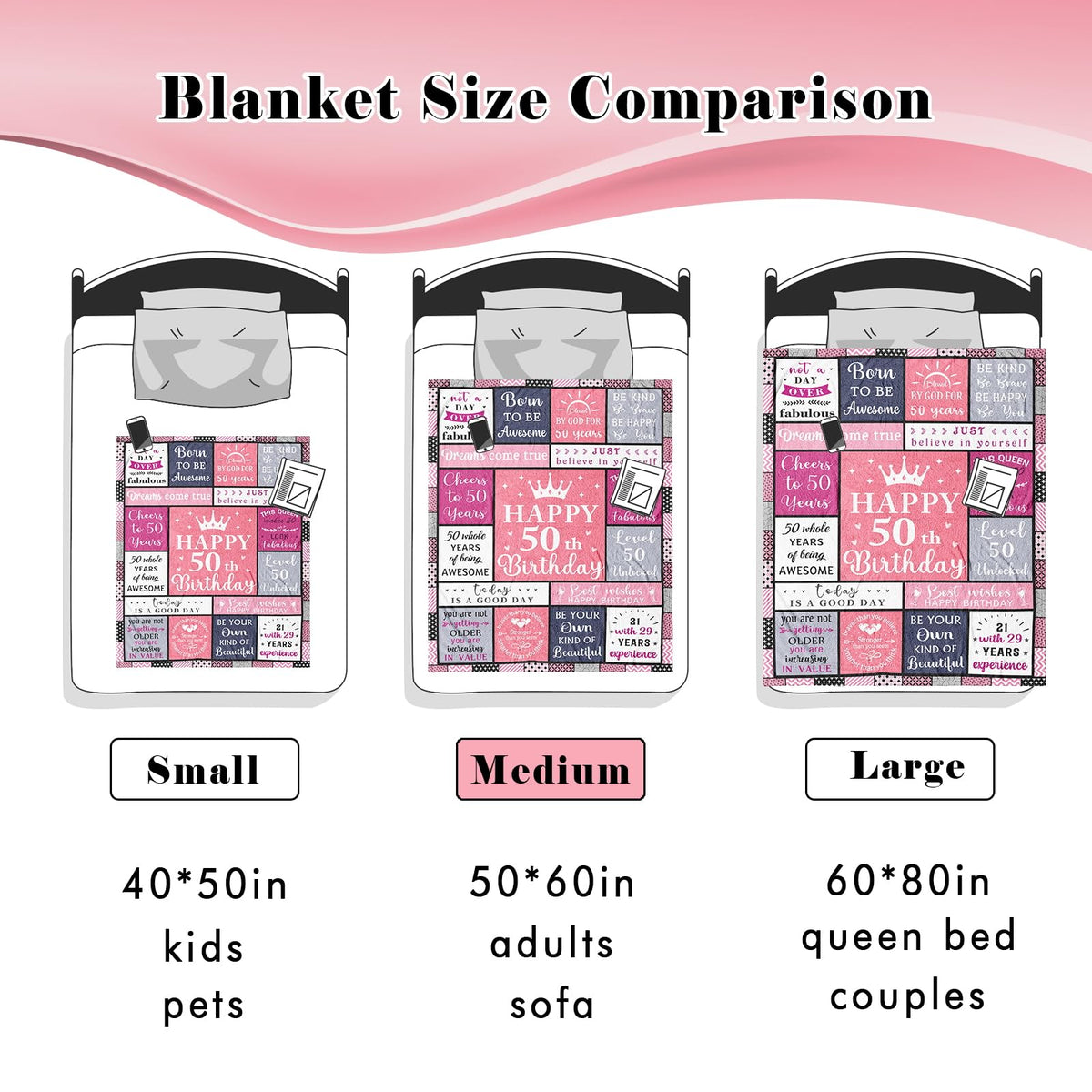 Hibolen 50th birthday blanket in living room creates cozy ambiance