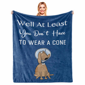 Hibolen get-well blanket with cone message offering cozy support.