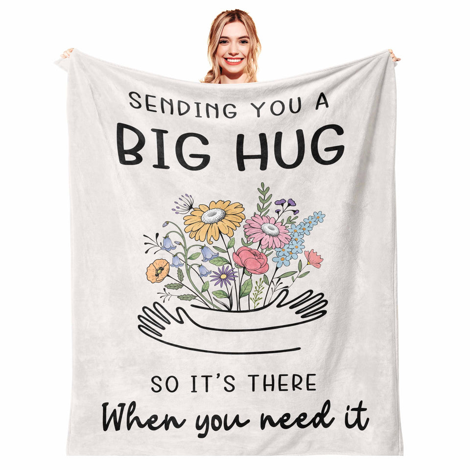 Hibolen get well blanket draped over a sofa for comforting warmth.