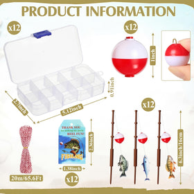 Hiboom Gone Fishing mini fishing rods suitable as cake toppers and keepsakes.