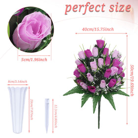 Hibsotco 24-rose-head artificial flowers with accents for lifelike detail.