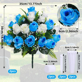 Hibsotco cemetery flower vase setup showing ground spikes for stable grave installation.