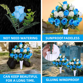 Hibsotco weather-resistant materials keep color vibrant in outdoor cemetery settings.