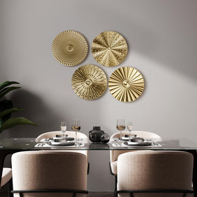 Hicarer 4pc sunburst wall art gold easy to arrange on walls