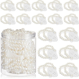 Hicarer corsage wristlet pearls in white packaging, ideal for weddings.