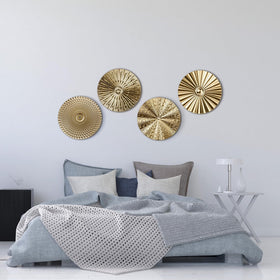 Hicarer gold metal wall decor sunburst set adds shimmering focal point