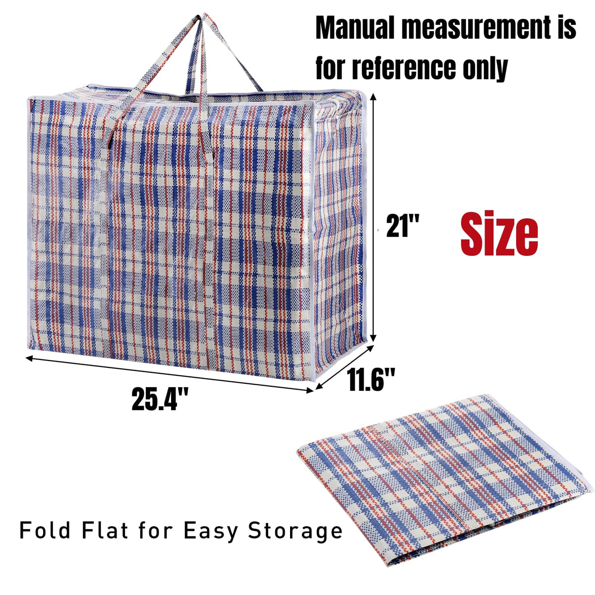 Hiceeden checkered bags with zipper and handles for secure storage