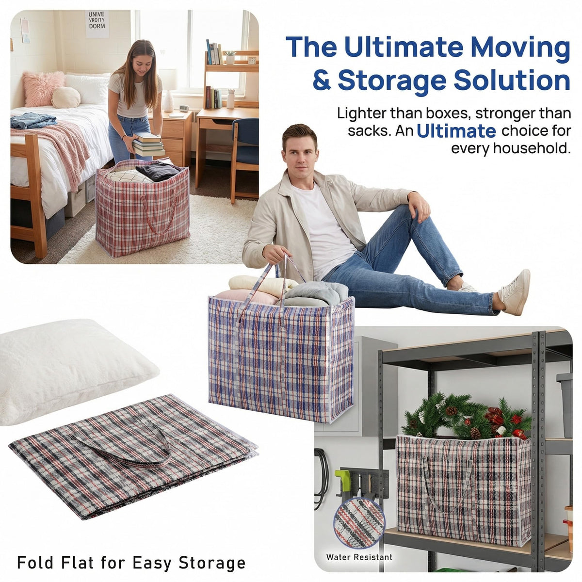 Hiceeden foldable dorm storage bags saving closet space