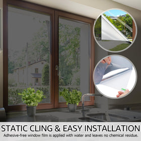 HIDBEA decorative window film offers a stylish mirror-like look for privacy.