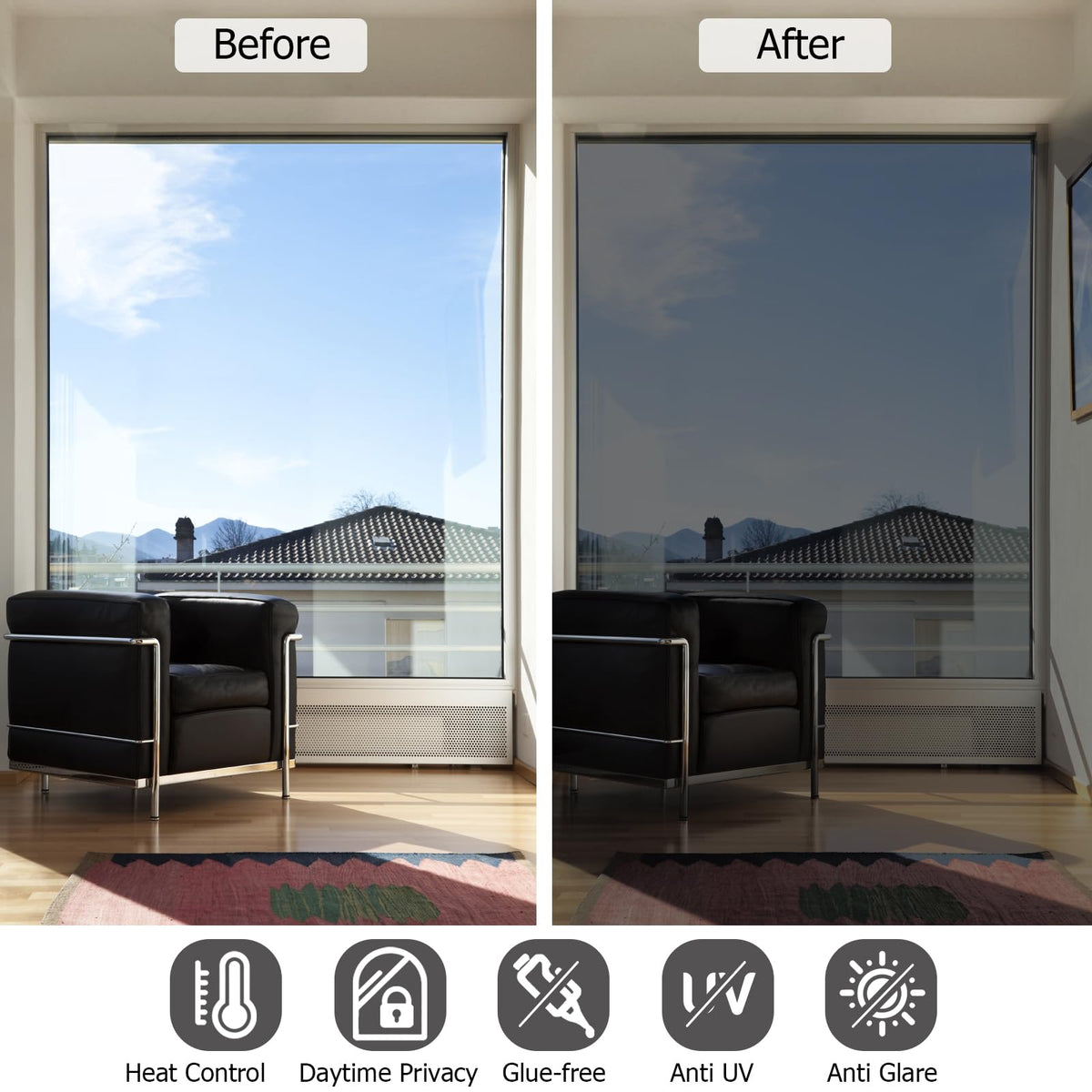HIDBEA heat control film helps reduce indoor heat and supports energy efficiency.