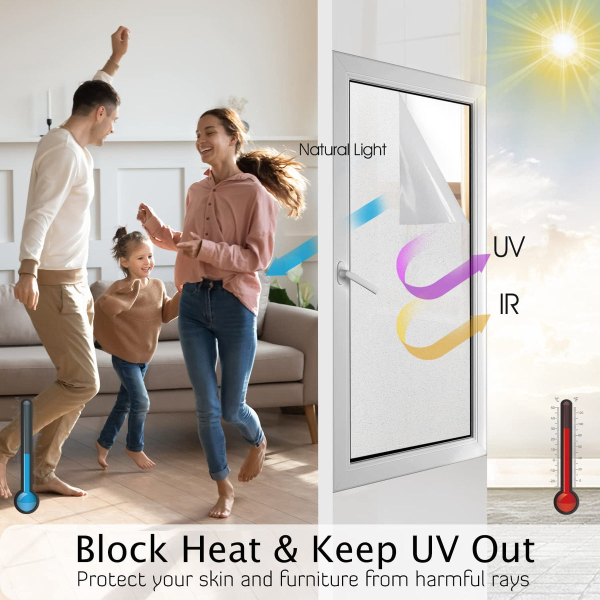 HIDBEA static cling no glue application allows easy reuse on any clean glass